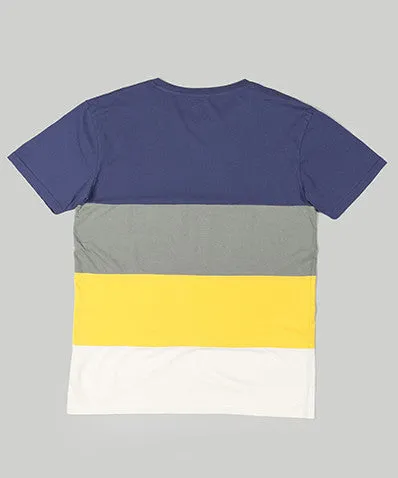 Four Stripe Tee Blue/Yellow
