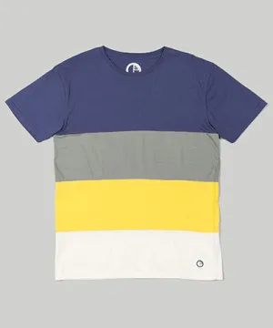 Four Stripe Tee Blue/Yellow