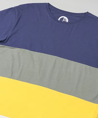 Four Stripe Tee Blue/Yellow