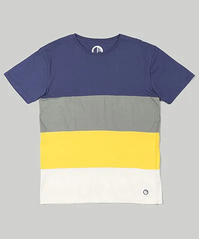 Four Stripe Tee Blue/Yellow
