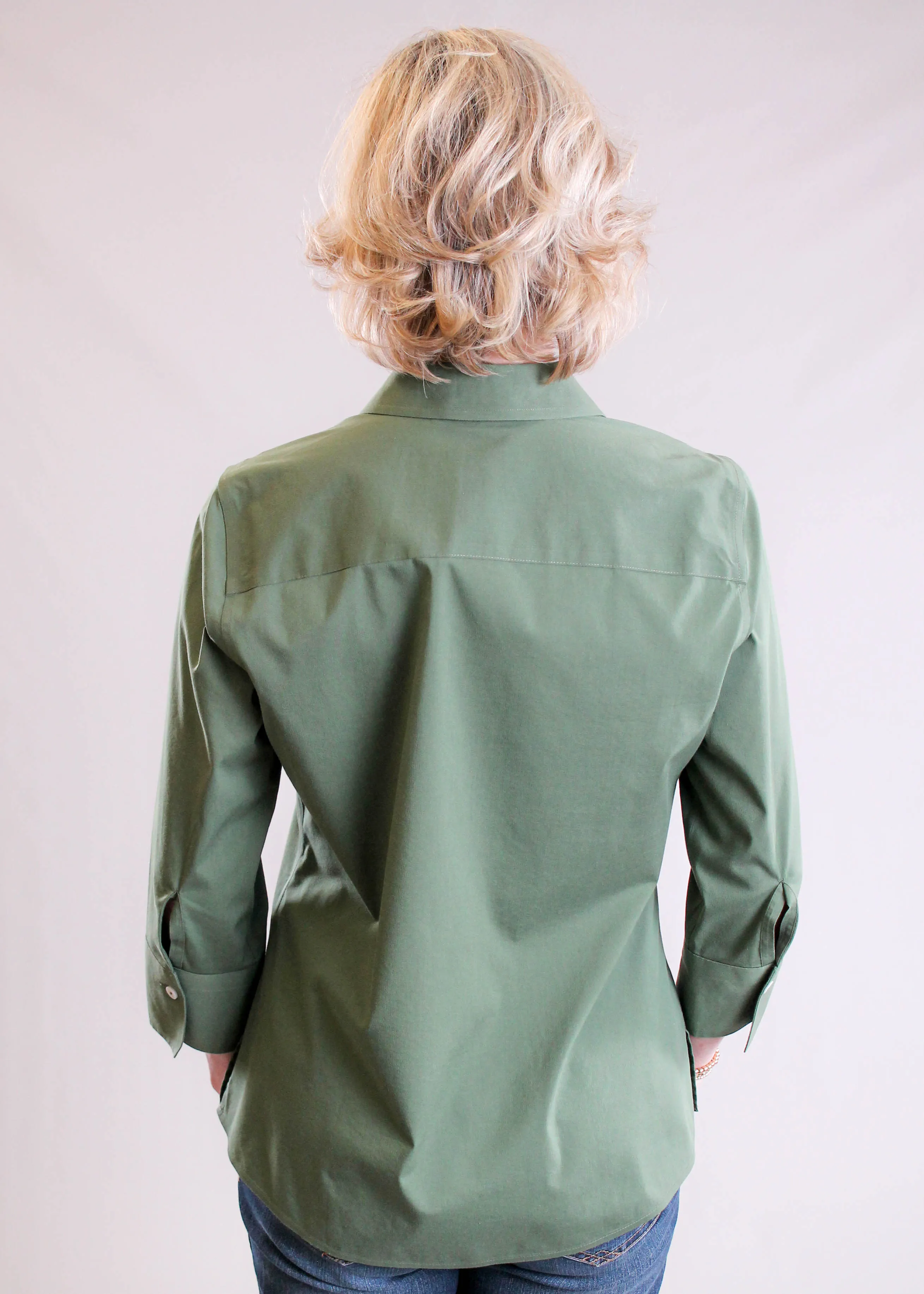 Foxcroft Mary 3/4 Sleeve Button Down Blouse