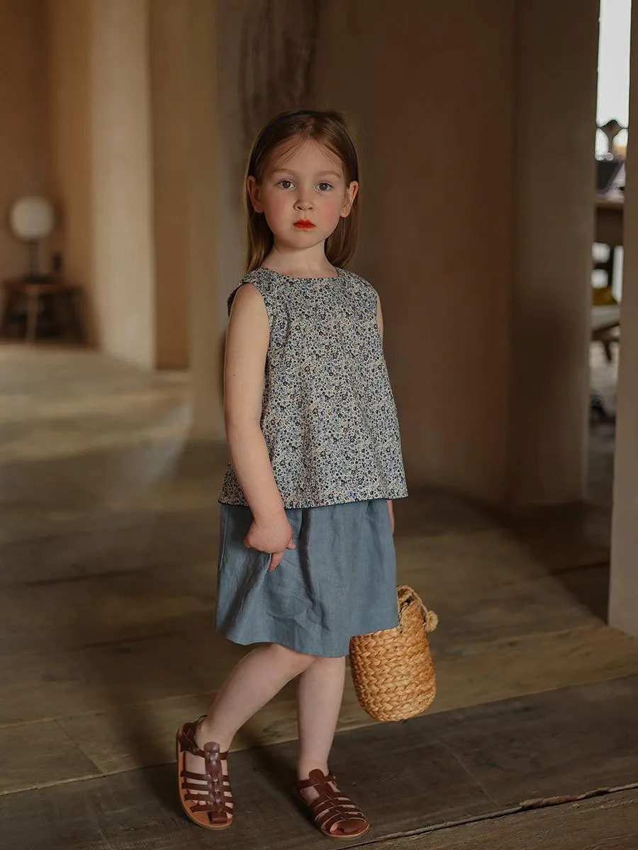 Girls Fashion Cotton Floral Vest