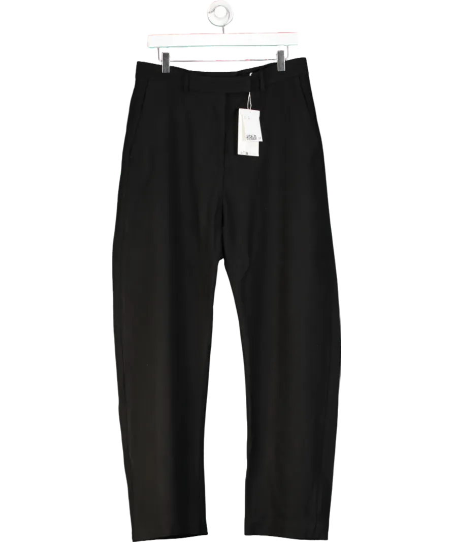 H&M Studio Collection Black Linen-blend Tailored Trousers UK 12