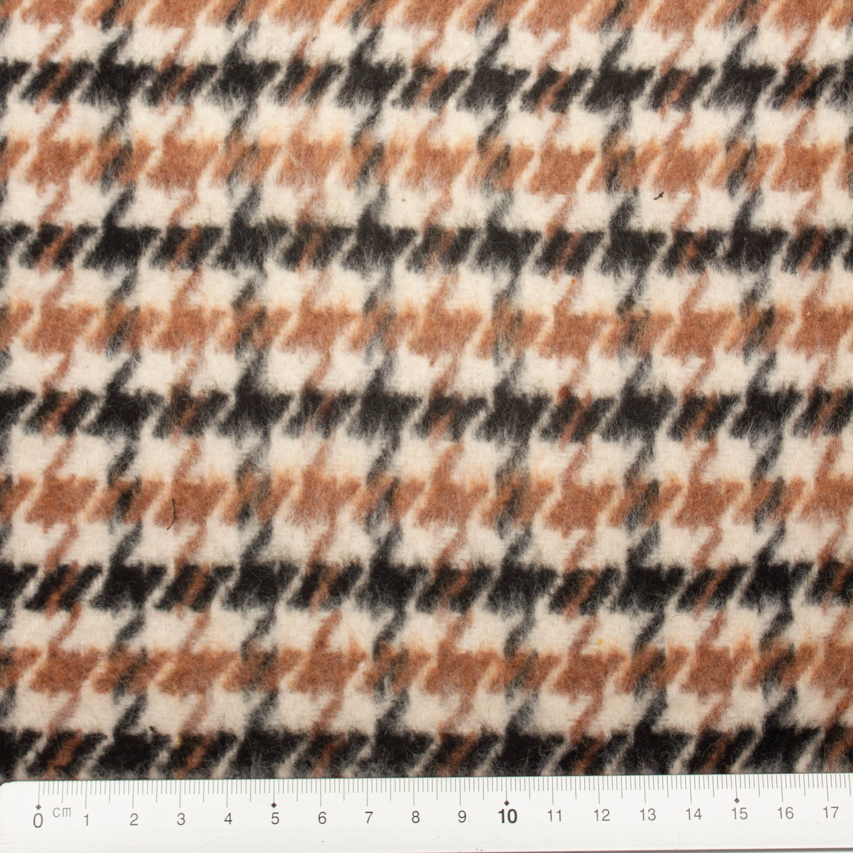 Huge Beige/Black Houndstooth Modacrylic