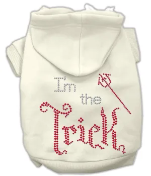 I'm The Trick Rhinestone Hoodies Cream M (12)