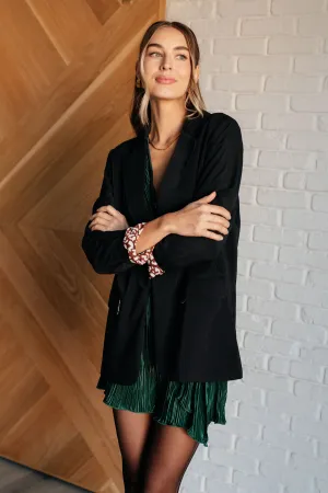 Jodifl Cheetah Lined Every Day Blazer in Black