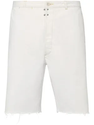 knee-length denim shorts