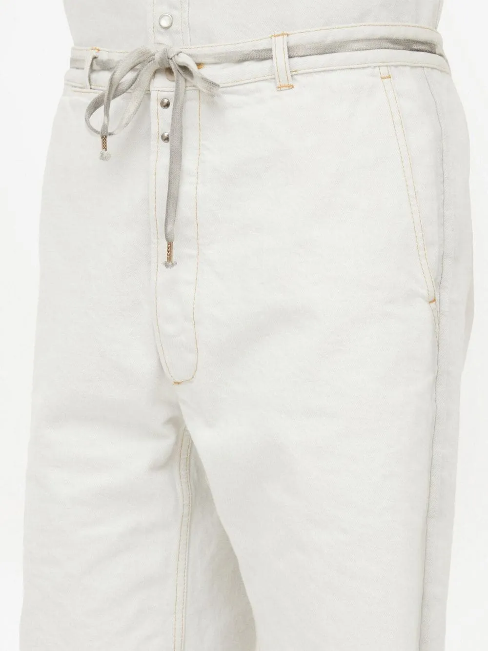 knee-length denim shorts
