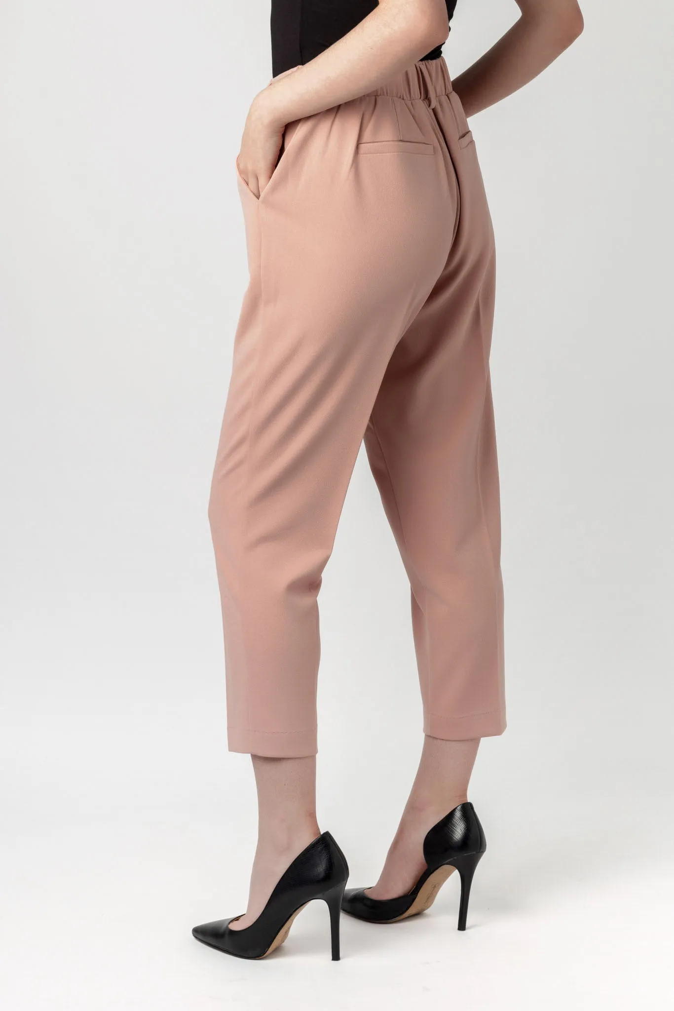 Knit Crepe Cropped Trouser