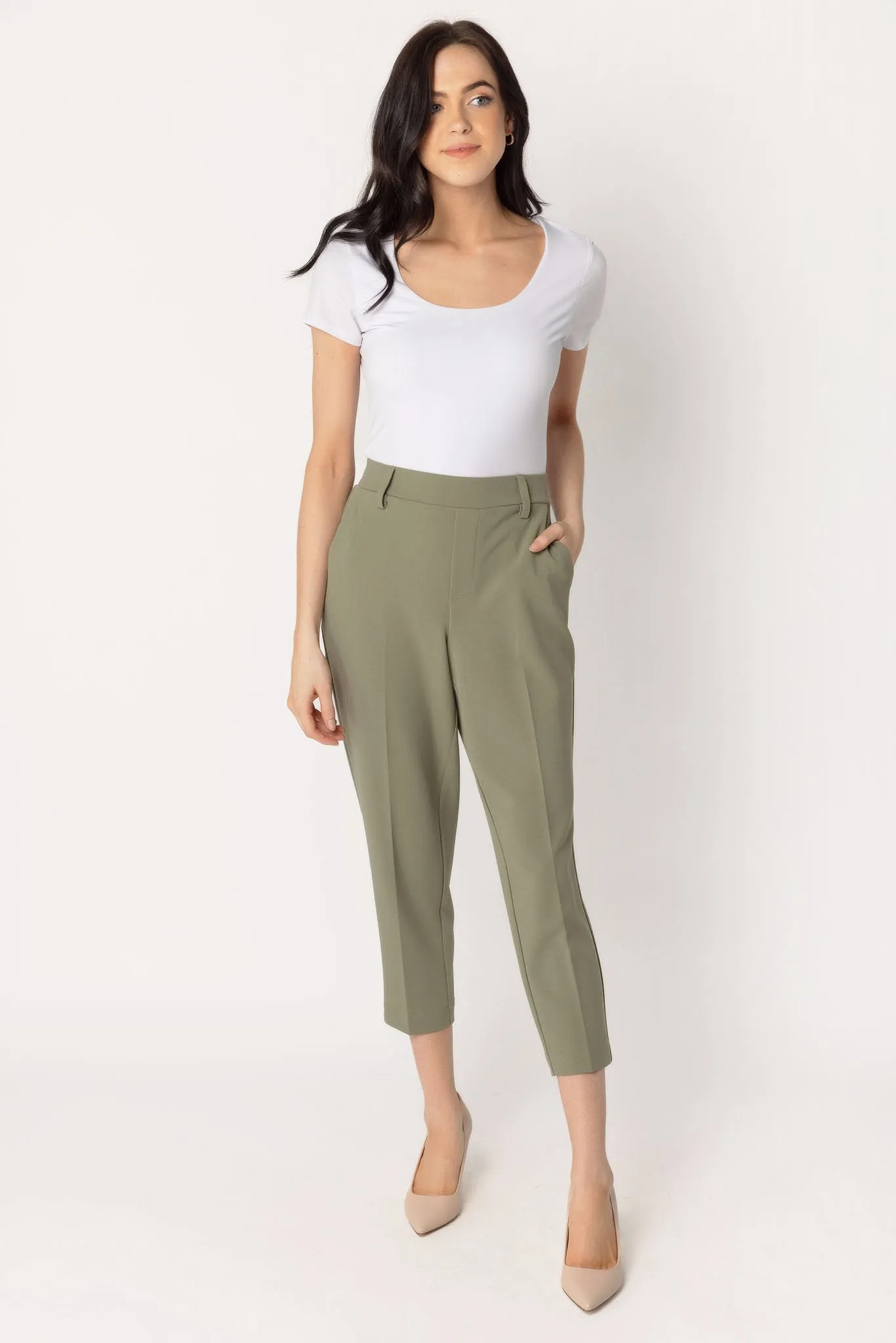 Knit Crepe Cropped Trouser