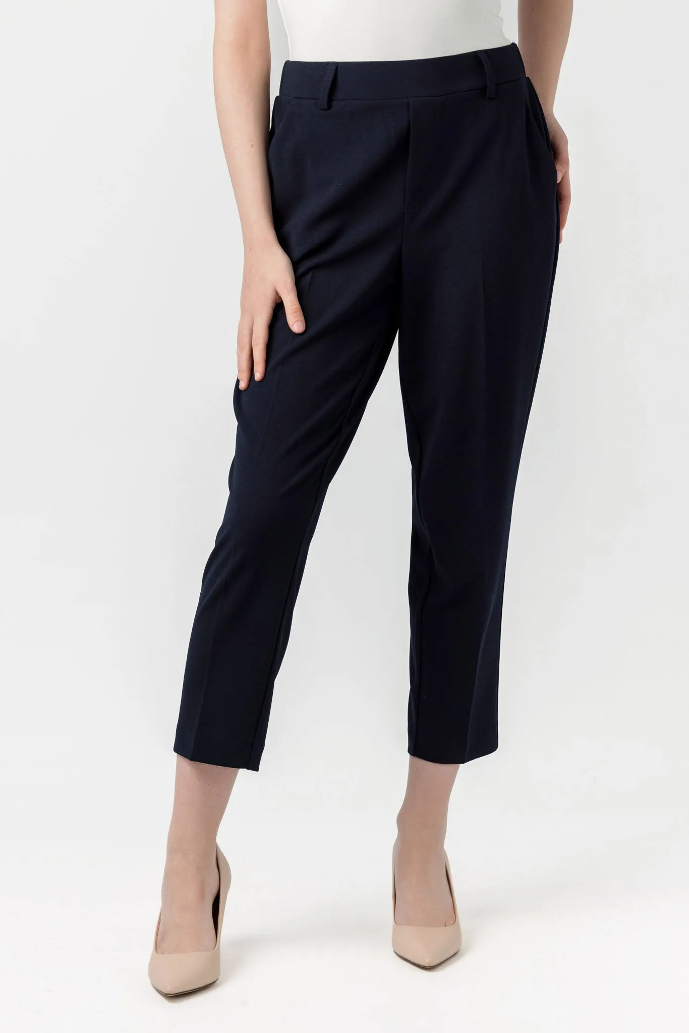 Knit Crepe Cropped Trouser