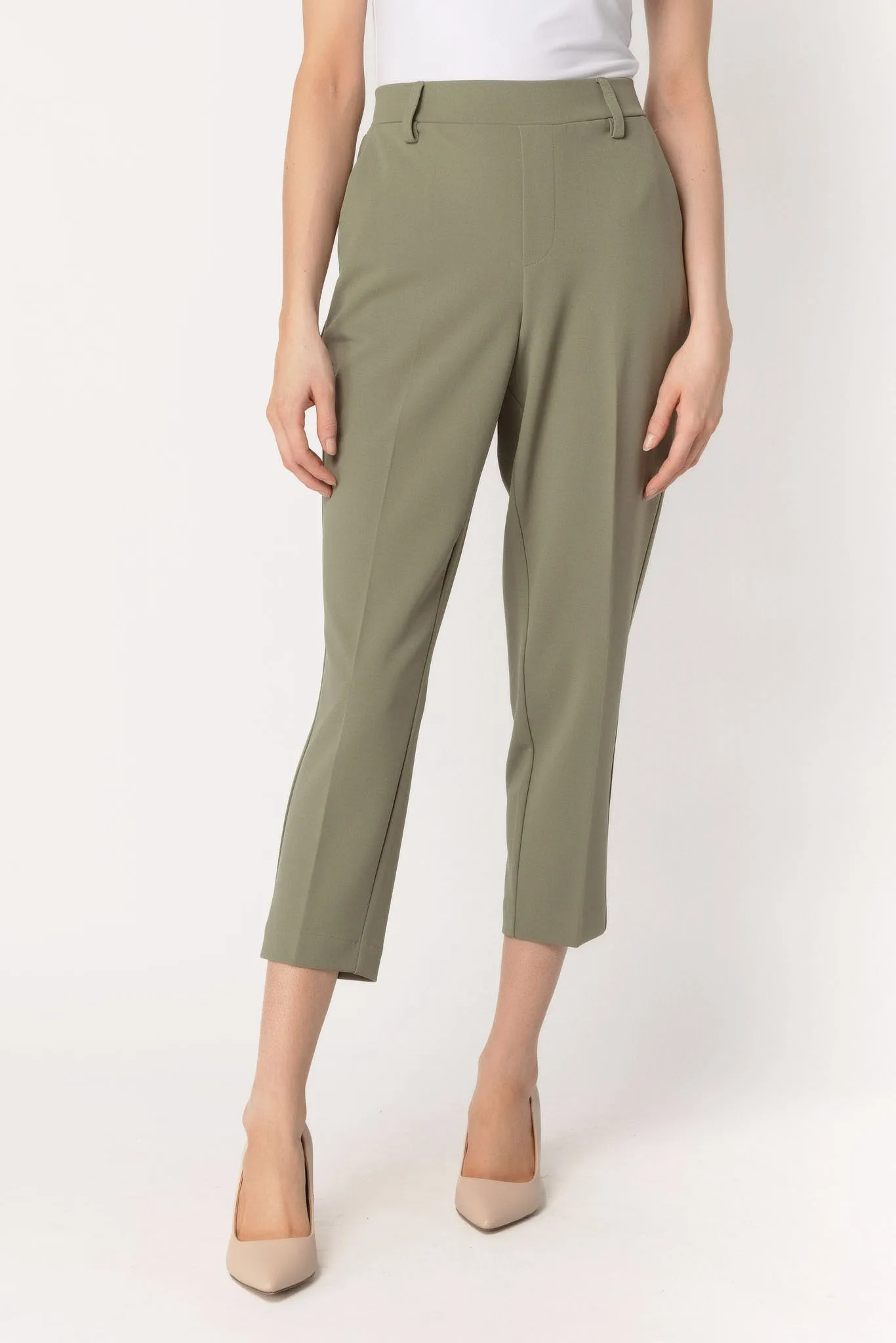 Knit Crepe Cropped Trouser