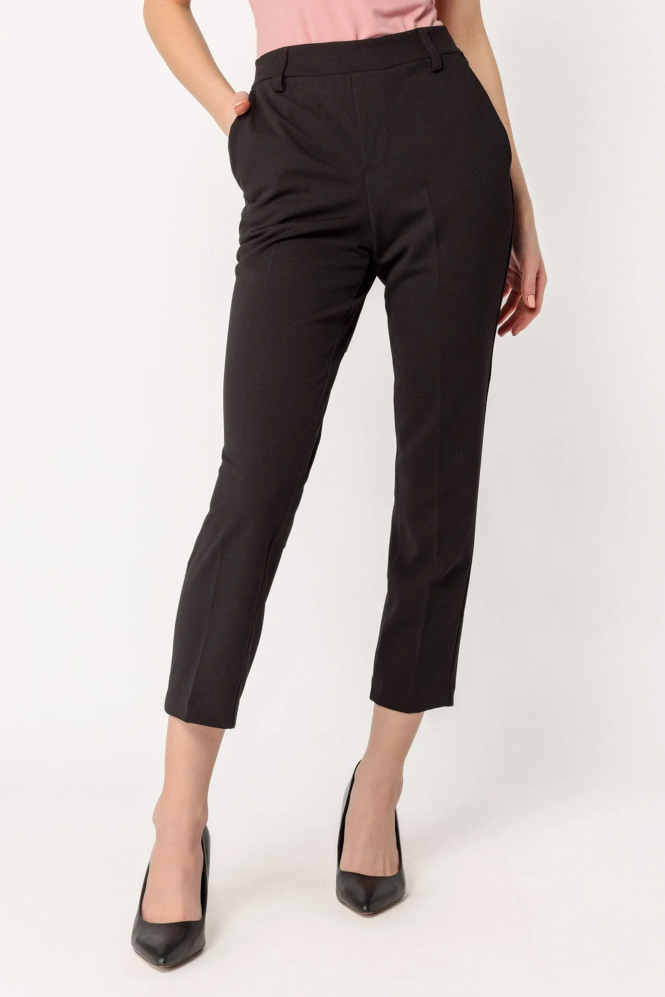 Knit Crepe Cropped Trouser
