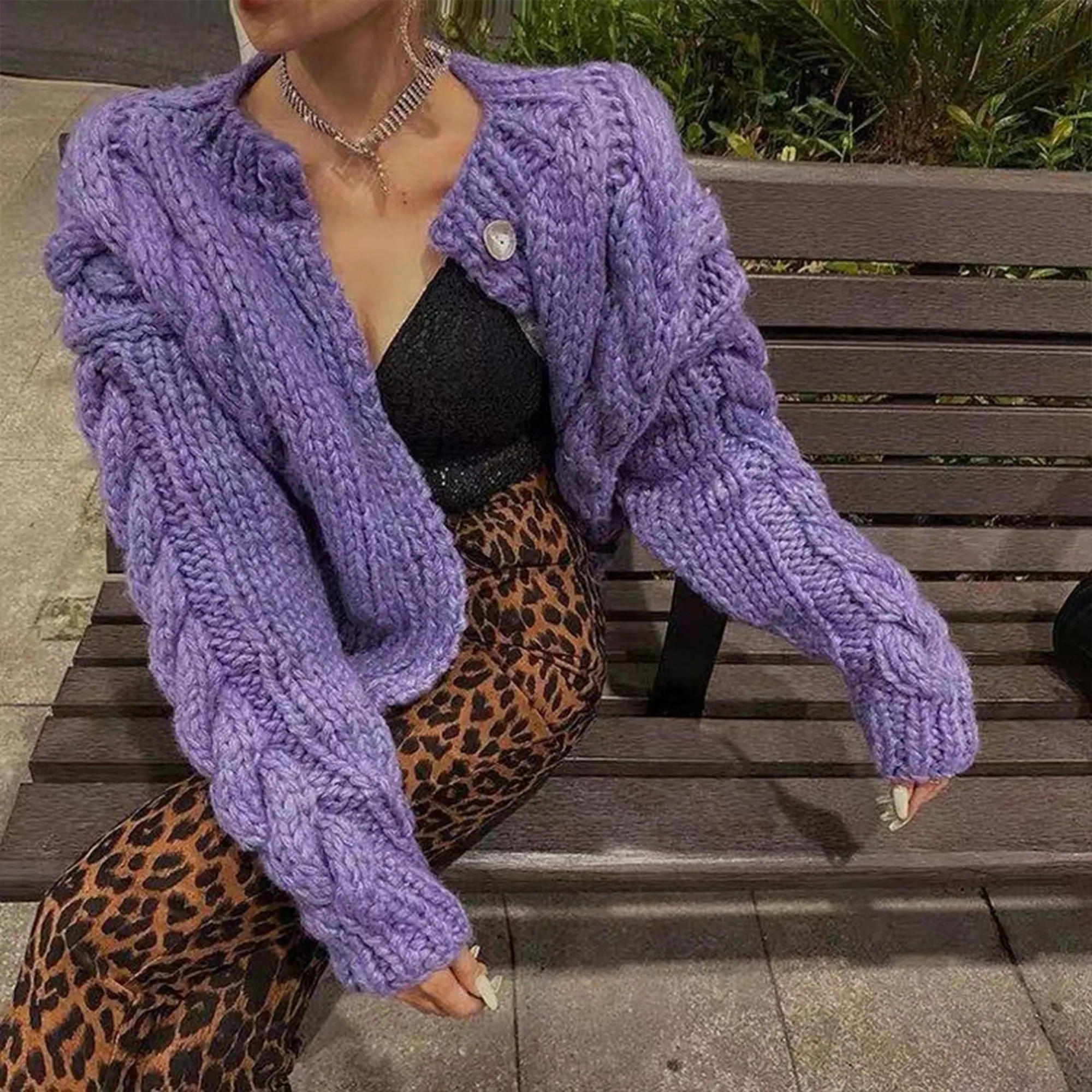 Knitted Sweater Women's Mohair Wool Loose Cardigan Jacket, Knit Top, Handmade Clothing, Gift For Women, Hand-knit Outfit
