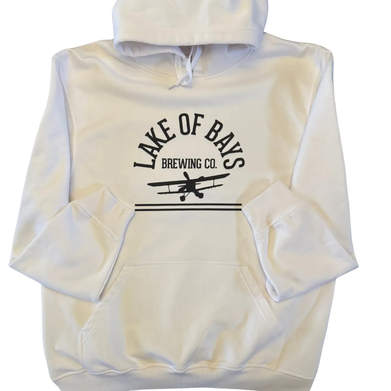 Lake of Bays Logo - White Heavy Hoodie