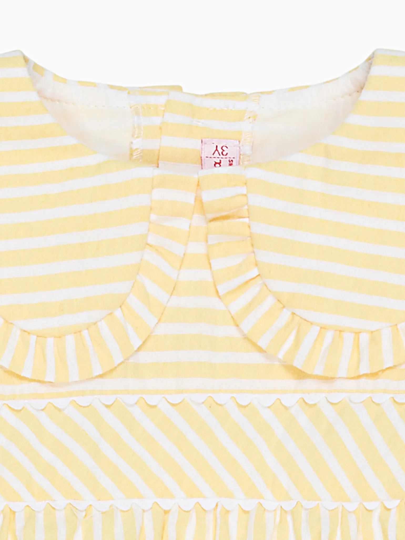 Lemon Stripe Juniper Baby Girl Romper
