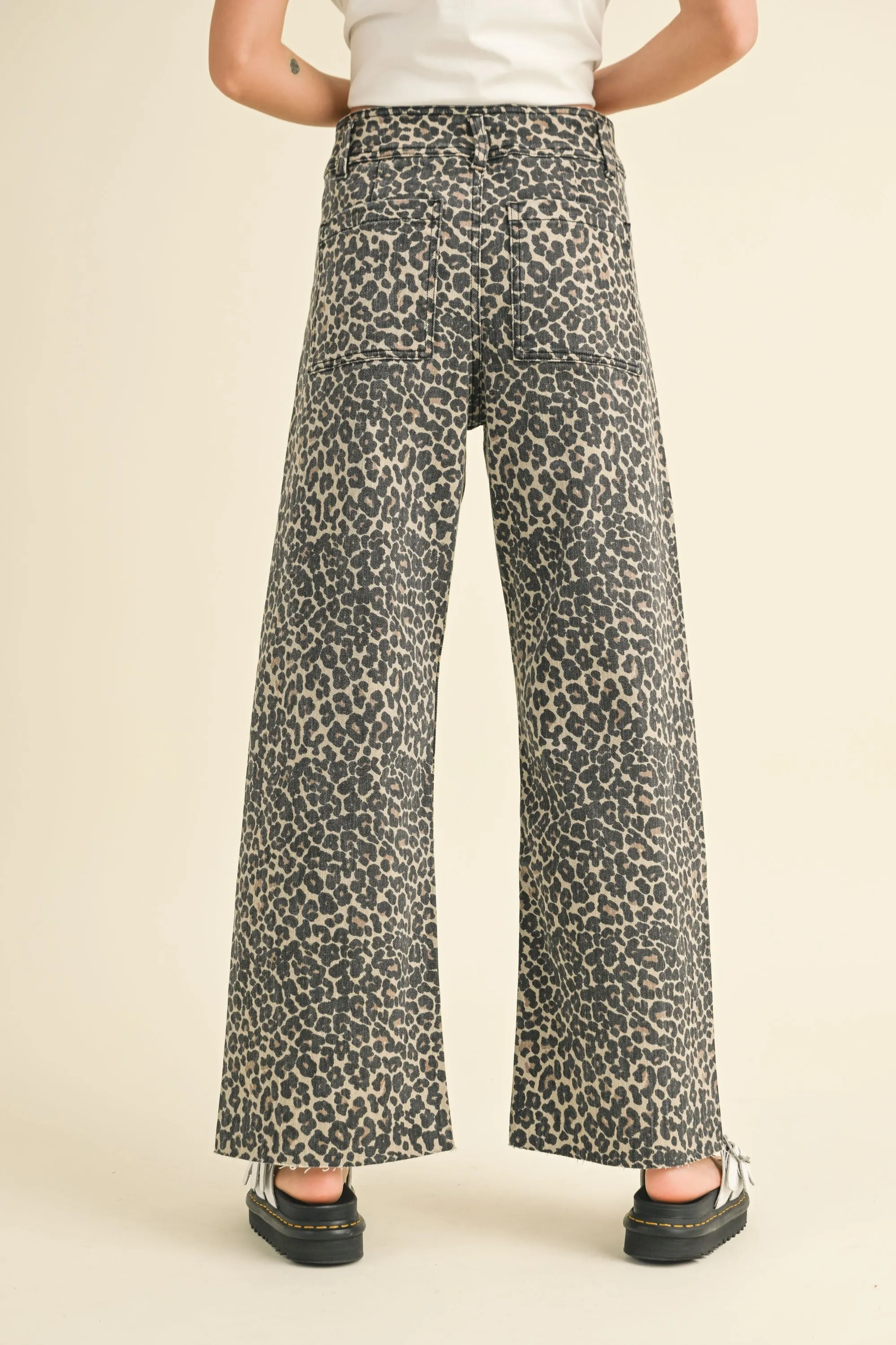 Leopard Print Wide Leg Pants