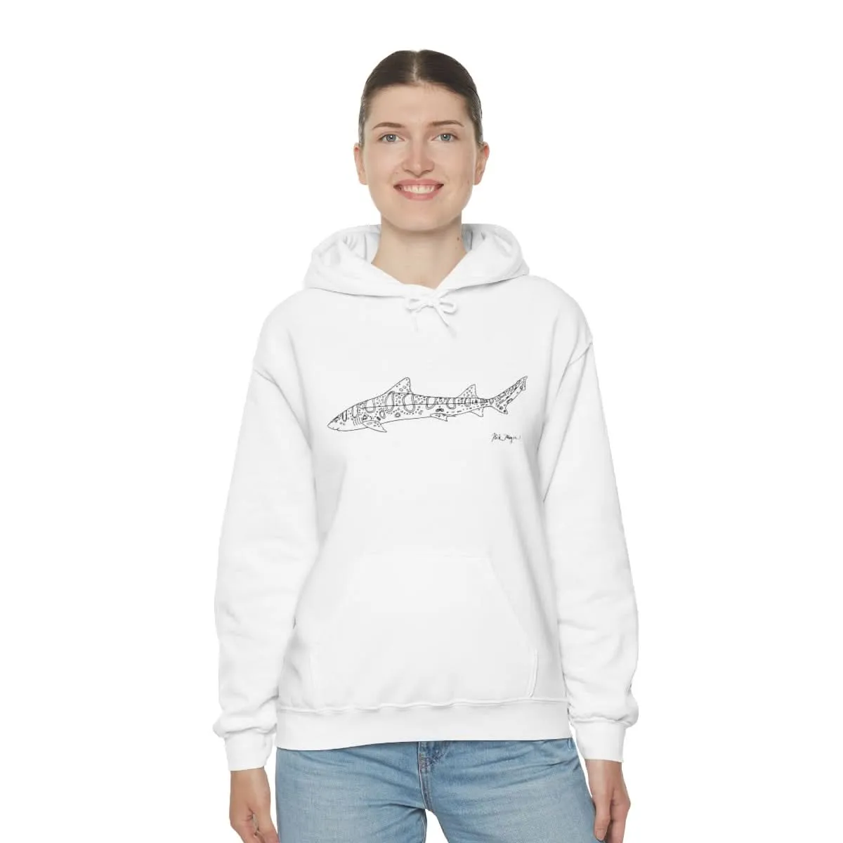 Leopard Shark Drawing Warm Hoodie