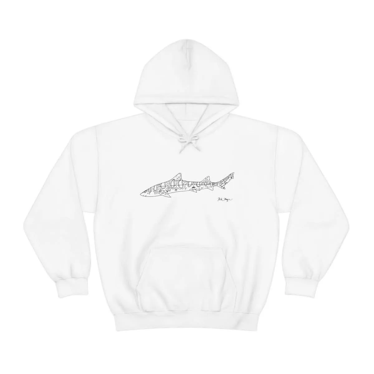 Leopard Shark Drawing Warm Hoodie