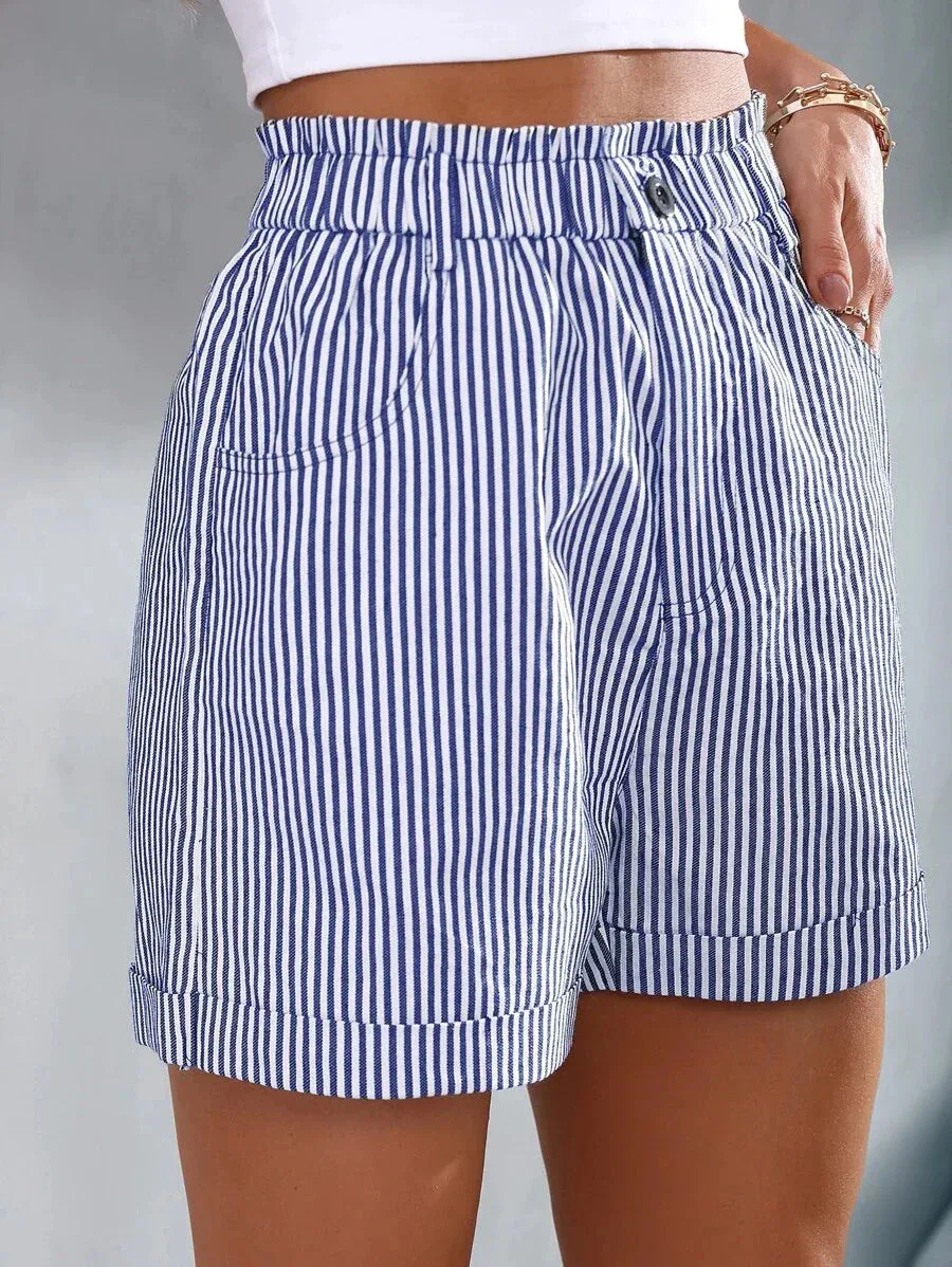 Losse Casual Gestreepte Shorts
