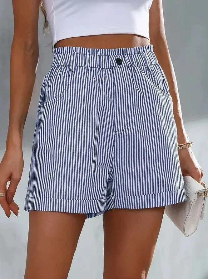 Losse Casual Gestreepte Shorts