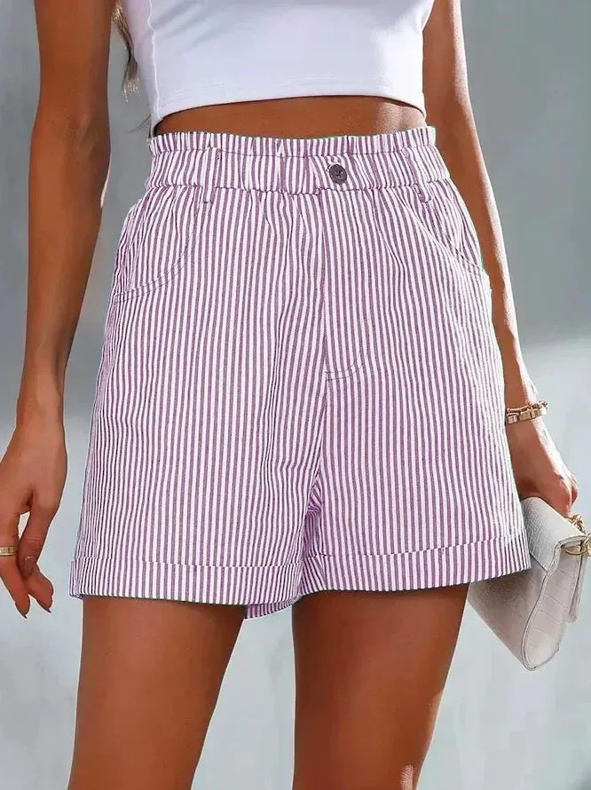 Losse Casual Gestreepte Shorts