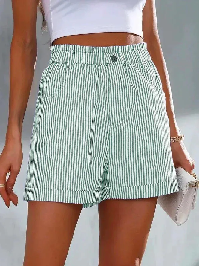 Losse Casual Gestreepte Shorts