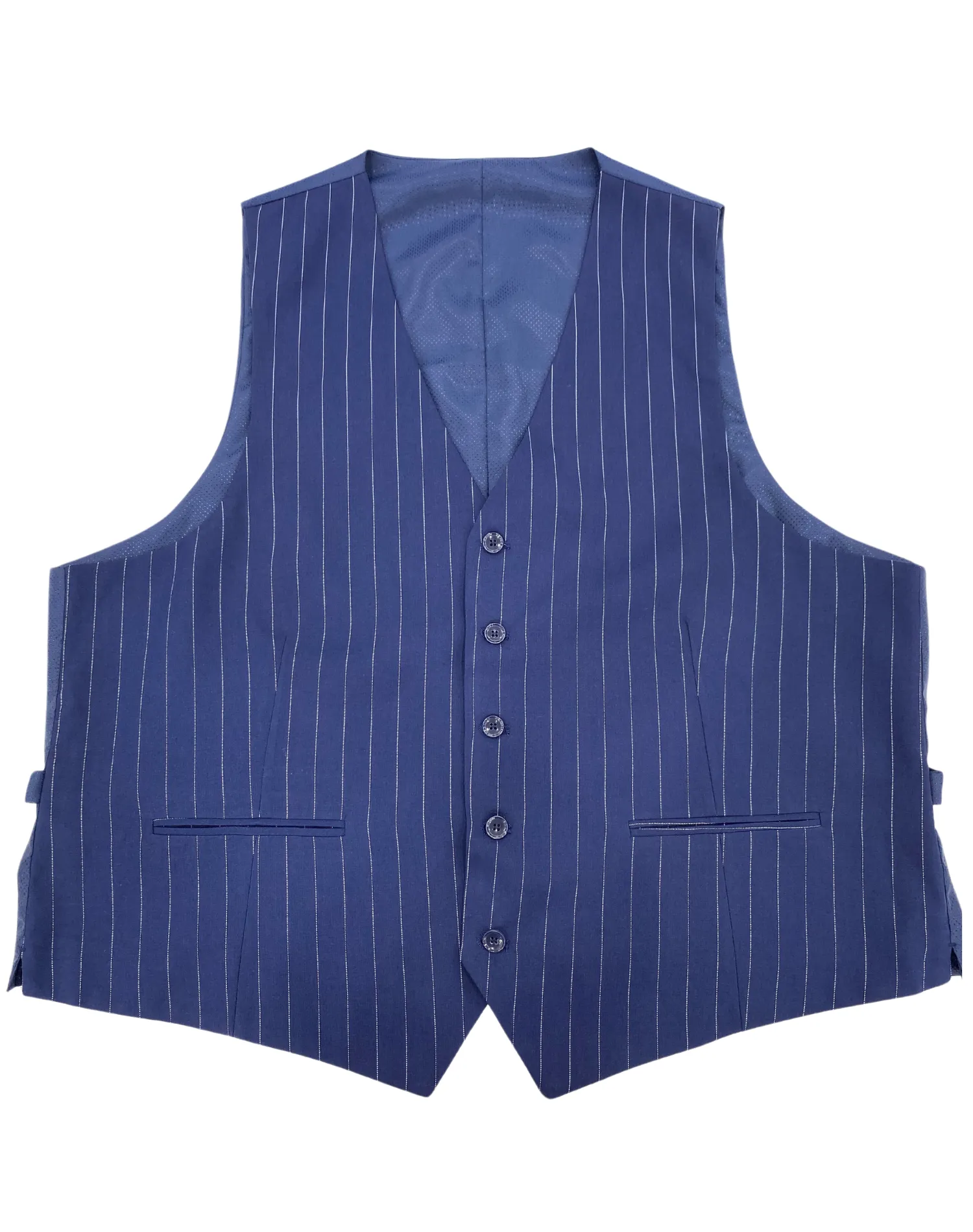Mazari Pinstripe Performance Stretch Vest - Blue