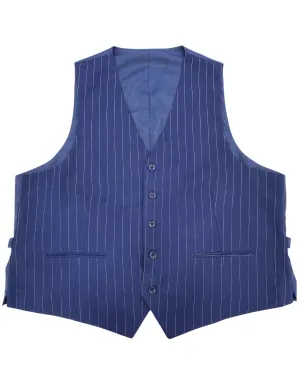Mazari Pinstripe Performance Stretch Vest - Blue