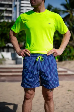 Men Casual Short Curvy Lines