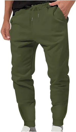 Mens Casual Workout Joggers Pants Slim FIt Sweatpants Hiking Outdoor Pants Drawstring Elastic Waist Tapered Trousers