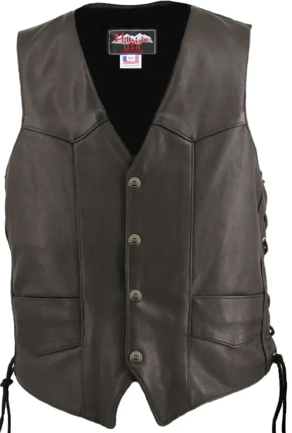 Men's Laced Side Basic Biker Vest (Custom)