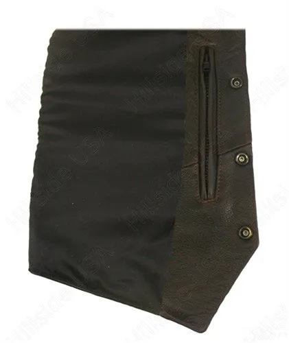 Men's Made in USA Brown Distressed Naked Leather Basic Motorcycle Vest Gun Pockets