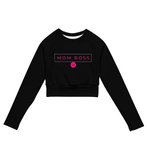 mom boss crop shirt (black)