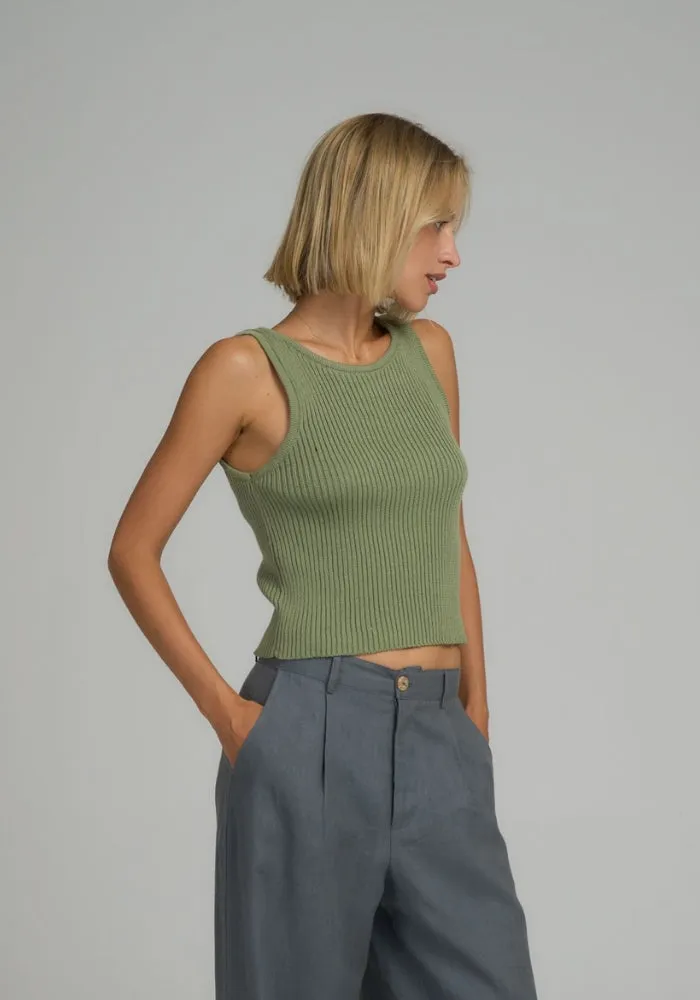 Monaco Knit Top Khaki