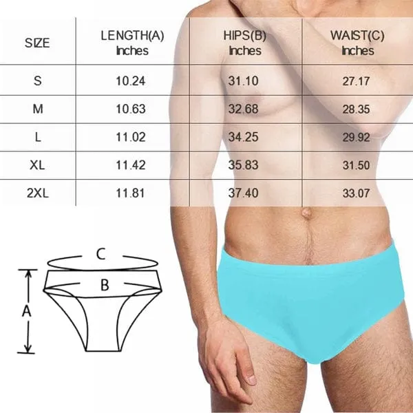 Personalized Triangle Swim Briefs Custom Face I'm Nuts About You Men's Swim Shorts for Swimming Water Sports