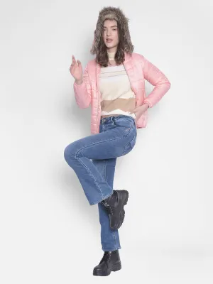 Pink Detachable Hooded Padded Jackets