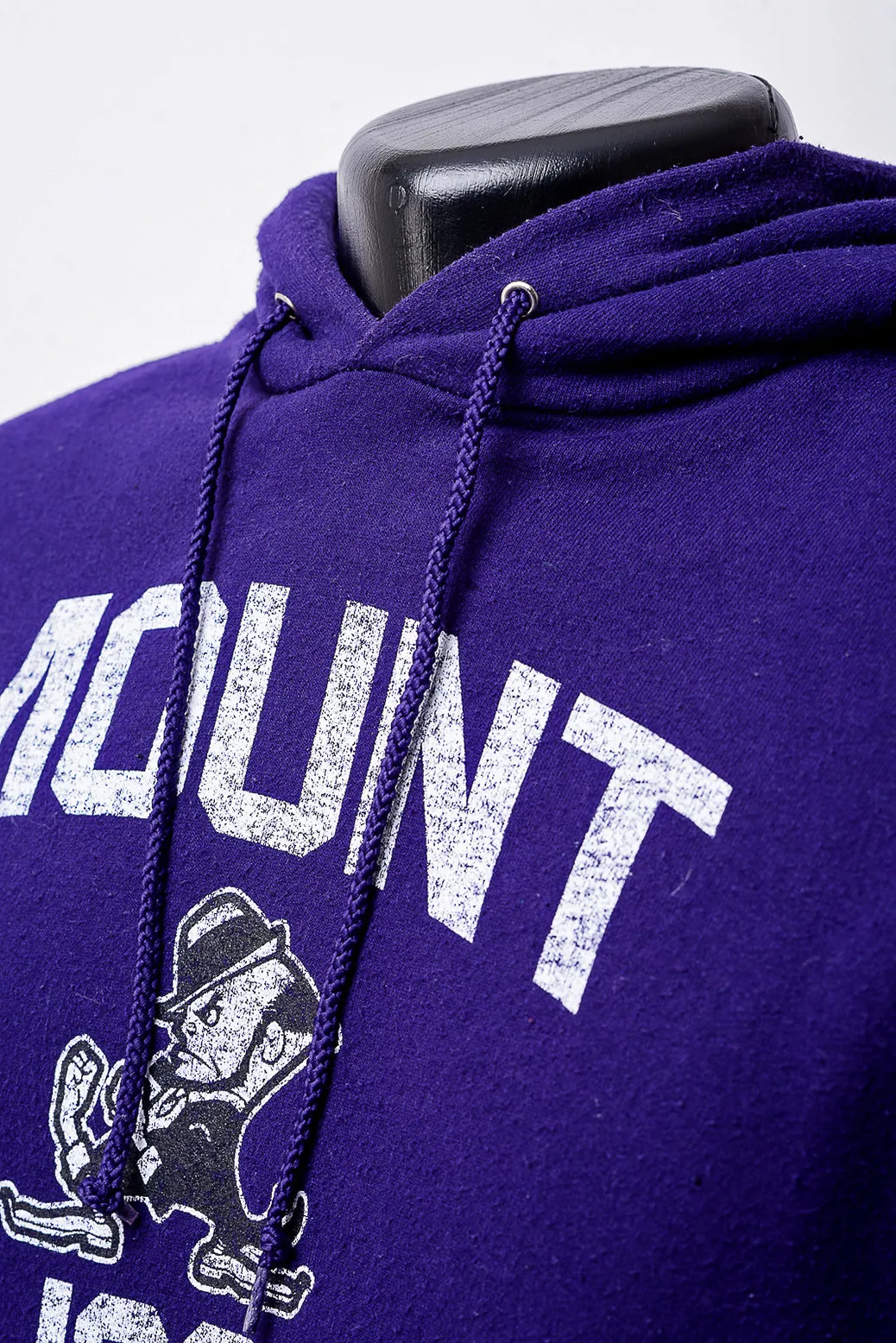 purple hoodie with white print