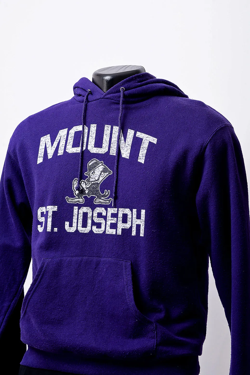 purple hoodie with white print