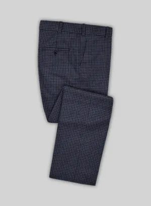 Reda Baez Blue Checks Wool Pants