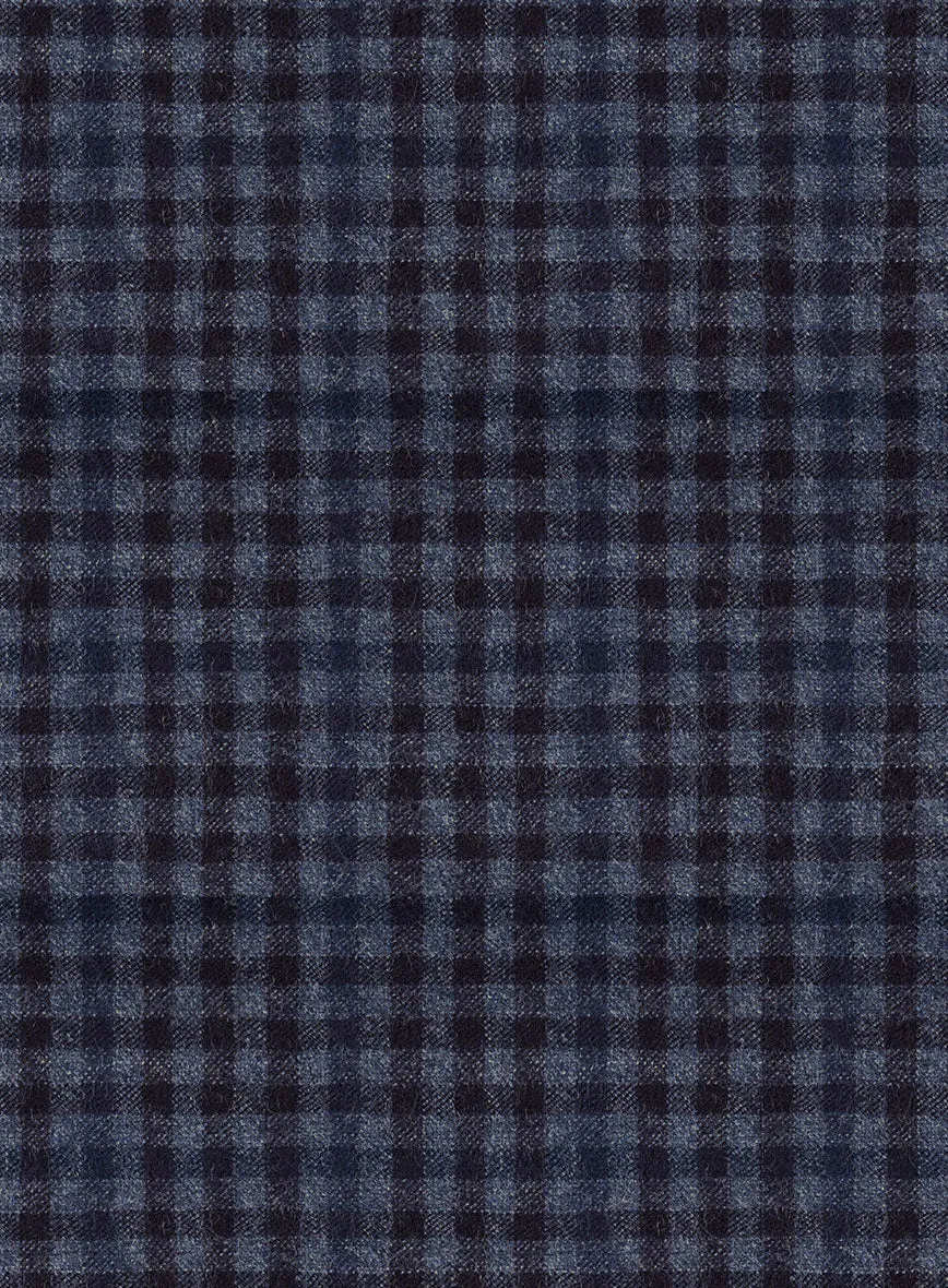 Reda Baez Blue Checks Wool Pants