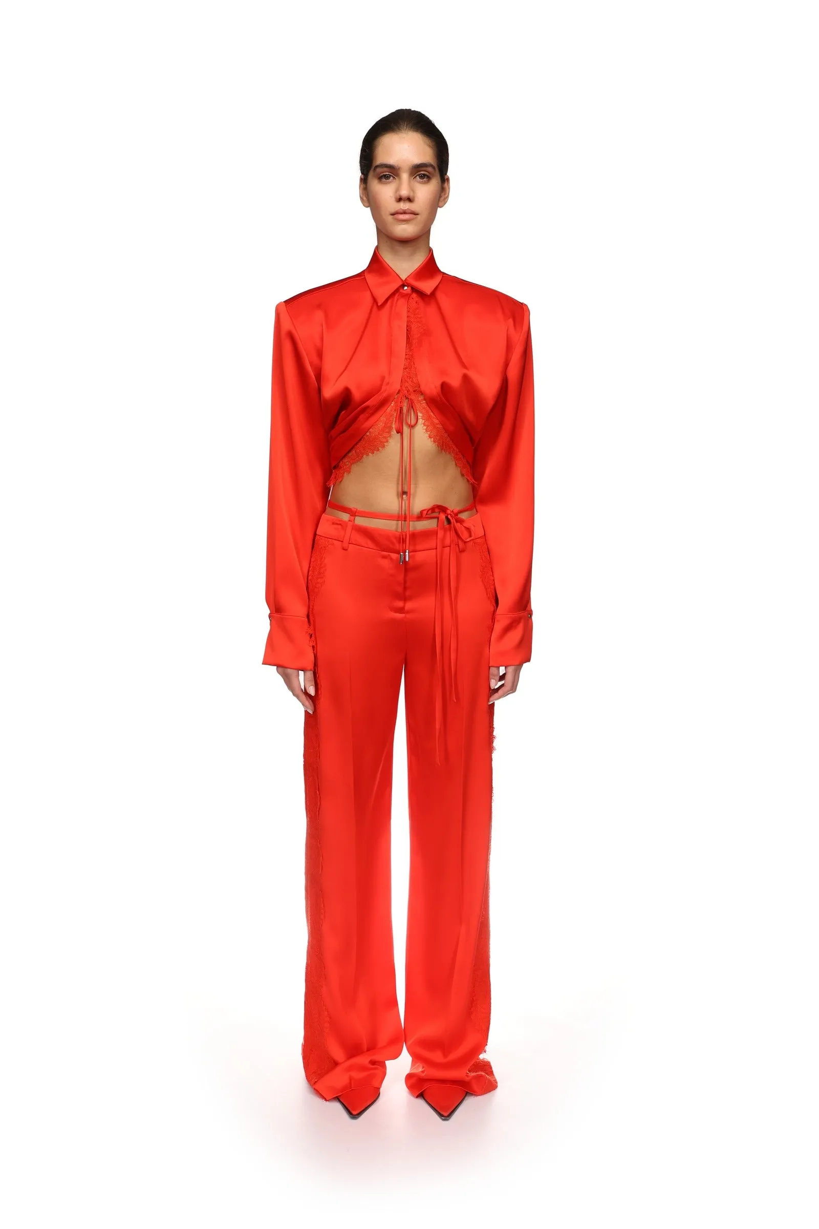 SIDE LACE INSERT TROUSERS