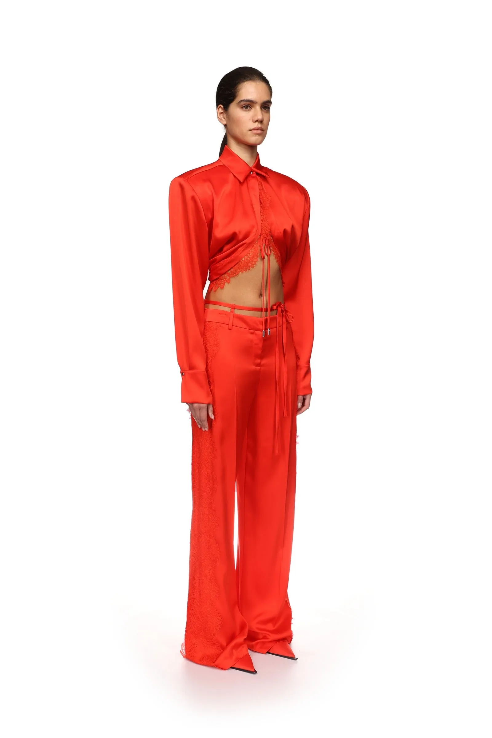 SIDE LACE INSERT TROUSERS