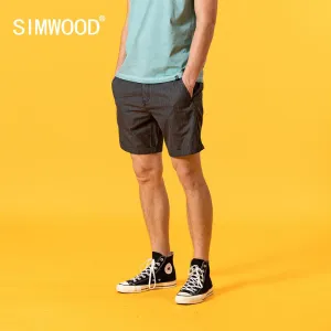 SIMWOOD 2020 summer vintage vertical striped shorts men garment dyed
