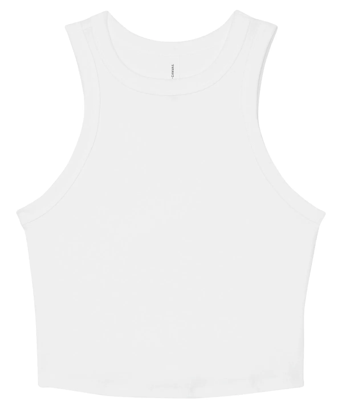 Solid White Blend - Women’s micro rib racer tank