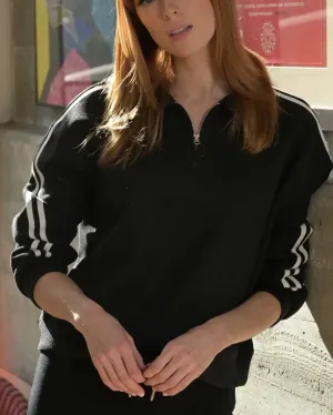 The Easy Zip Pullover - Black