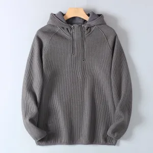 Tiamo Cable Knit Hoodie Weste | Warmer Herren-Kapuzenpullover mit Reißverschluss