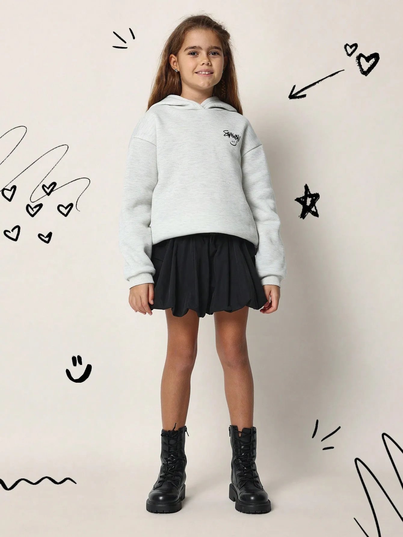 Tween Girls Nylon Puff Ball Skirt
