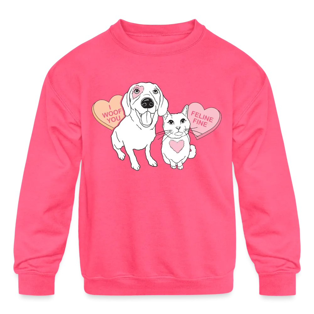 Valentine Hearts Kids' Crewneck Sweatshirt