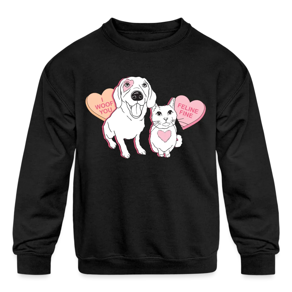Valentine Hearts Kids' Crewneck Sweatshirt